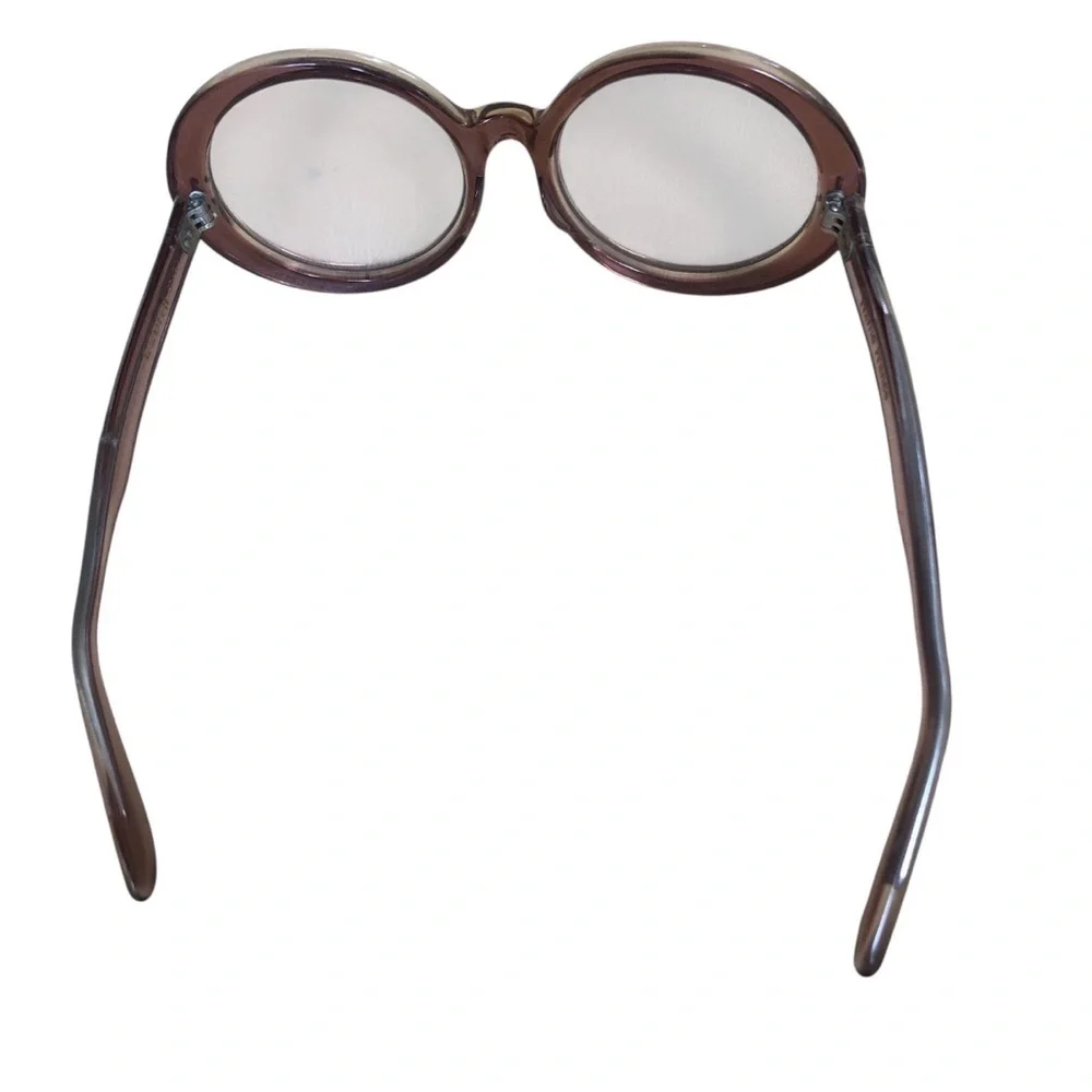 Vintage Round Plastic Framed Eyeglasses France Mod Geek Bookworm Costume 50 20